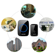 CACAZI A06-DC 1 To 1 Battery Type Smart Home Wireless Water-resistant Music Doorbell(White)
