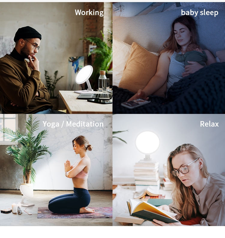Wireless Charger SAD Therapy Light Intelligent Timing Emotional Physiotherapy Light(UK Plug)