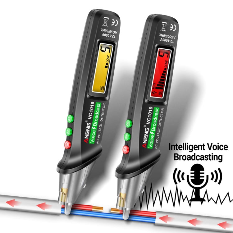ANENG VC1019 Non-Contact Induction Electric Pen High-Precision Line Detection Breakpoint Voice Test Pen(Black)