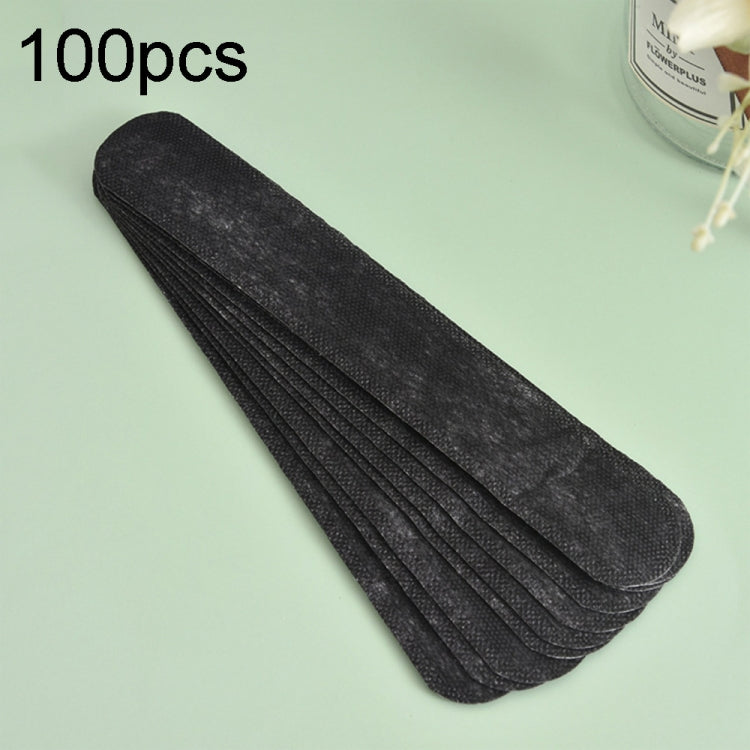 100pcs Disposable Hat Brim Stickers Shirt Collar Anti-dirty Sweat-absorbing Stickers(Black)