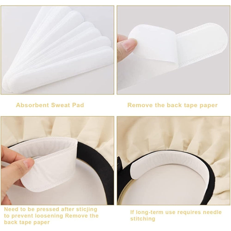 100pcs Disposable Hat Brim Stickers Shirt Collar Anti-dirty Sweat-absorbing Stickers(White)