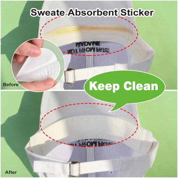100pcs Disposable Hat Brim Stickers Shirt Collar Anti-dirty Sweat-absorbing Stickers(White)