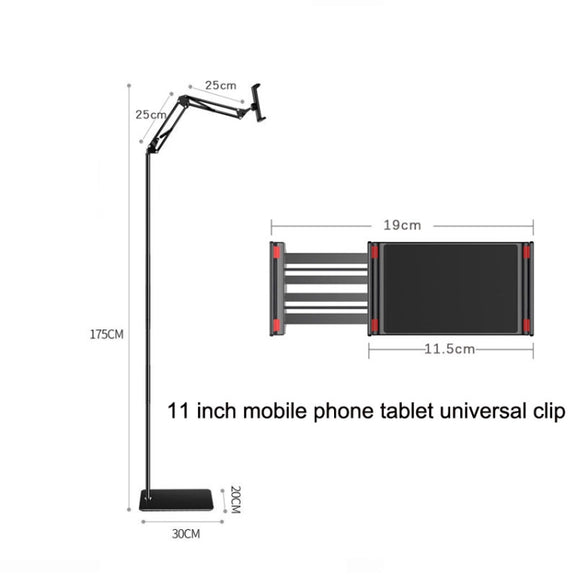 175cm Mobile Phone Tablet Live Broadcast Bedside Lifting Bracket Cantilever Floor Model (Black)