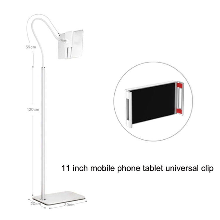 175cm Mobile Phone Tablet Live Broadcast Bedside Lifting Bracket Floor Model (White)