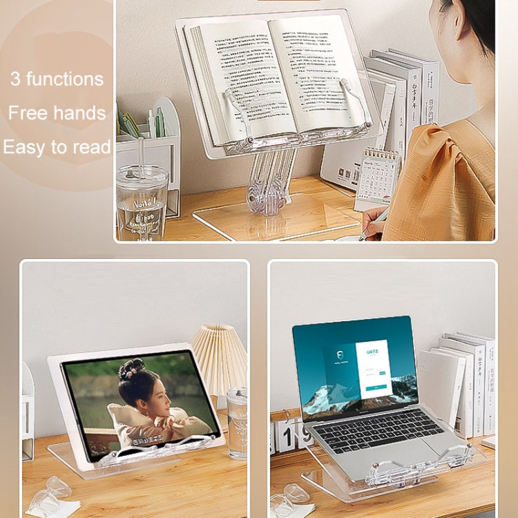 Student Desktop Reading Rack Transparent Acrylic Tablet Stand, Style: B Model
