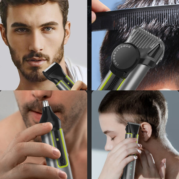 IPX5 Water-resistant Men Multi-Functional Barber 4 In 1 Shaver Nose Hair Set USB Charging Push