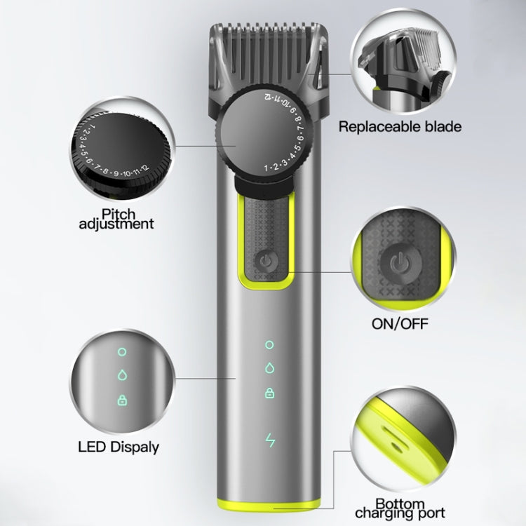 IPX5 Water-resistant Men Multi-Functional Barber 4 In 1 Shaver Nose Hair Set USB Charging Push