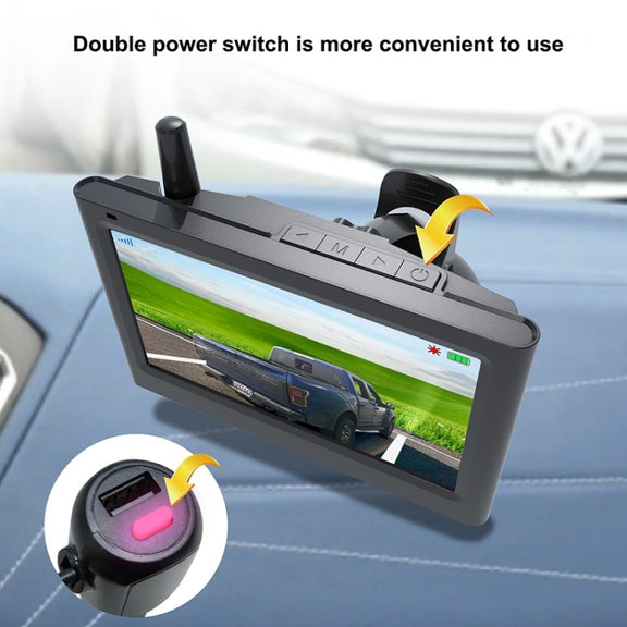 Solar Powered Rear View System Reversing Wireless Transmission Car Camera Display(RC01)