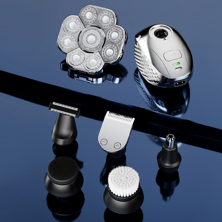 6 In 1 9 Knife Head Multifunctional USB Shaver Full Body Water Washing Shaver Men Hair Bald