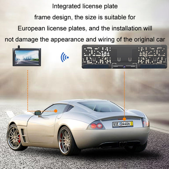 Solar Integrated License Plate Frame Vehicle Camera Wireless Reversing Display(RC03)
