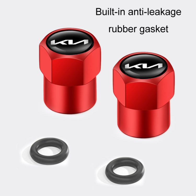 3sets/12pcs For KIA KN Car Tire Valve Core Decorative Metal Cap(Red)
