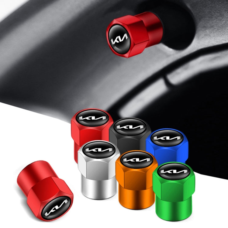 3sets/12pcs For KIA KN Car Tire Valve Core Decorative Metal Cap(Red)