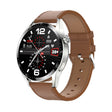 Sports Health Monitoring Waterproof Smart Call Watch With NFC Function, Color: Silver-Brown Leather - Smart Watches by PMC TechLife | Online Shopping South Africa | PMC TechLife | Buy Now Pay Later Mobicred