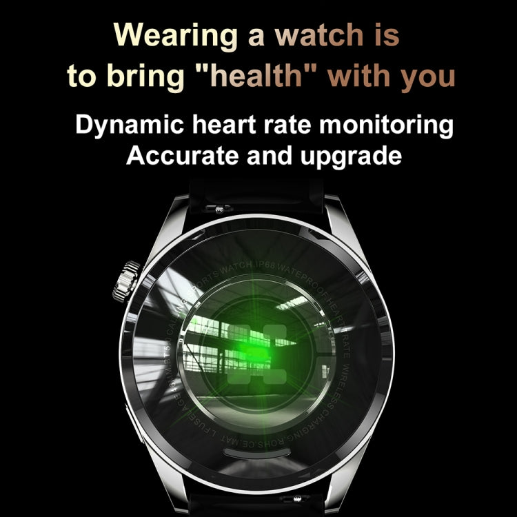 Sports Wellness Tracking Water-resistant Smart Call Watch With NFC Function, Color: Silver-Brown Leather