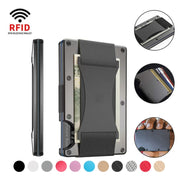 Credit Card Holder Wallets RFID Blocking Slim Metal Card Clip, Color: Black