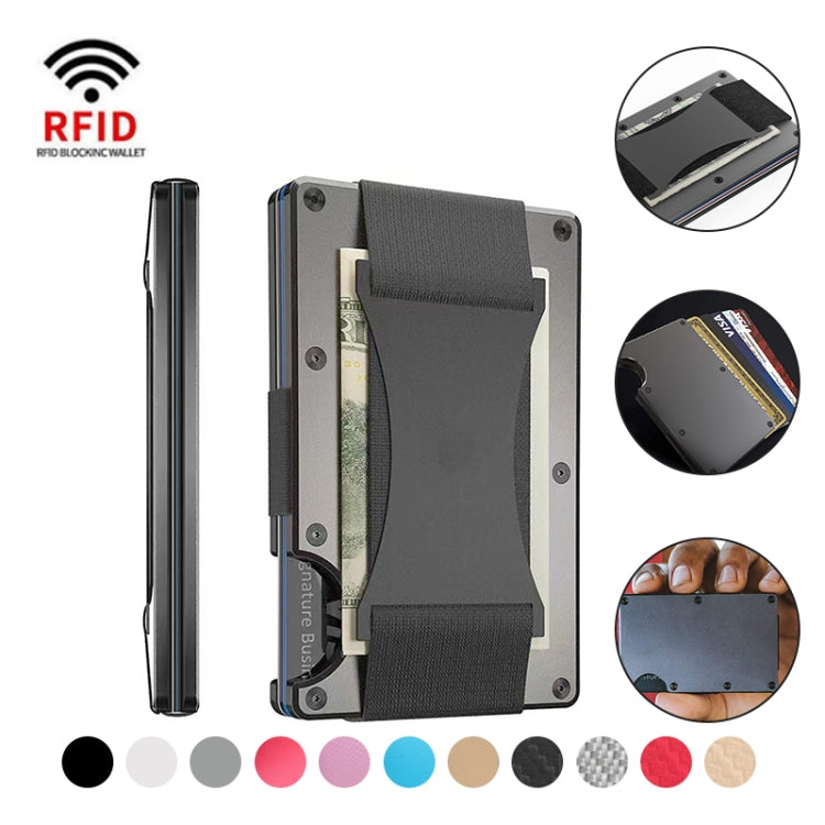 Credit Card Holder Wallets RFID Blocking Slim Metal Card Clip, Color: Grey