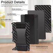 Credit Card Holder Wallets RFID Blocking Slim Metal Card Clip, Color: Real Carbon Fiber (Light)