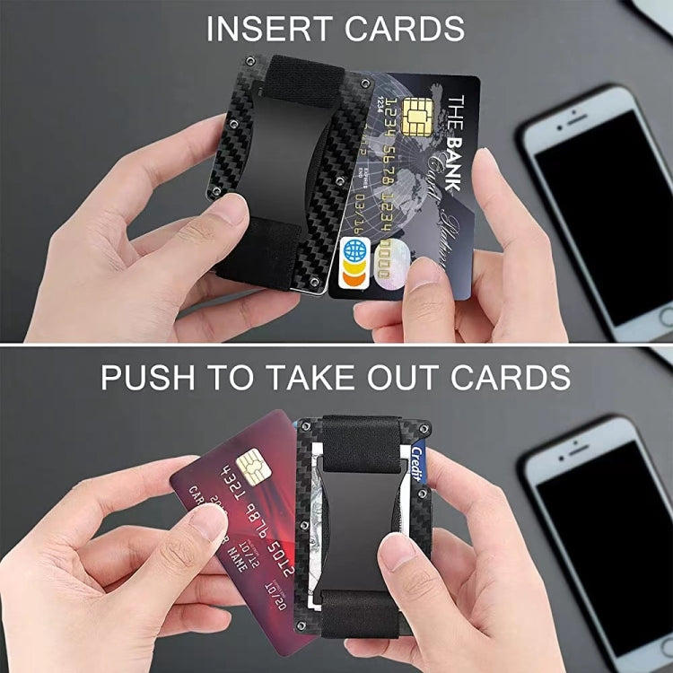 Credit Card Holder Wallets RFID Blocking Slim Metal Card Clip, Color: Black