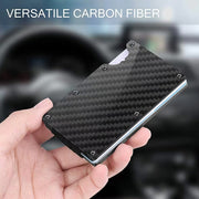 Credit Card Holder Wallets RFID Blocking Slim Metal Card Clip, Color: Blue Forging Carbon