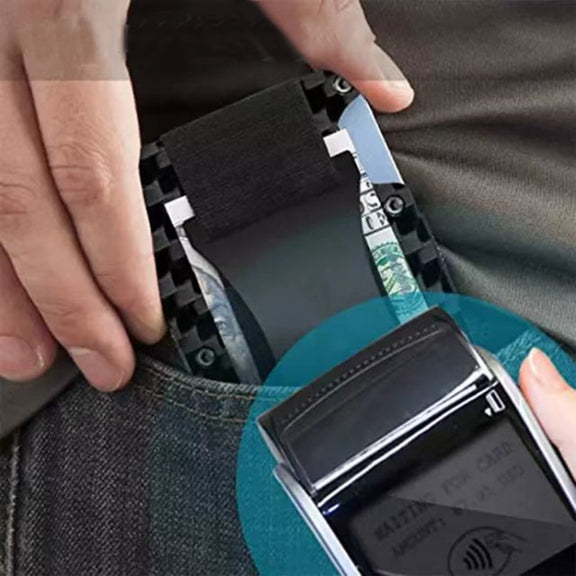 Credit Card Holder Wallets RFID Blocking Slim Metal Card Clip, Color: Coffee