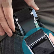 Credit Card Holder Wallets RFID Blocking Slim Metal Card Clip, Color: Red Forging Carbon