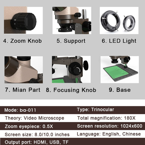 BAKU BA-011 Binomial Electronic Microscope Jewelry Appraisal Mobile Phone Repair With PCB Patch Repair Platform(EU Plug 220V)