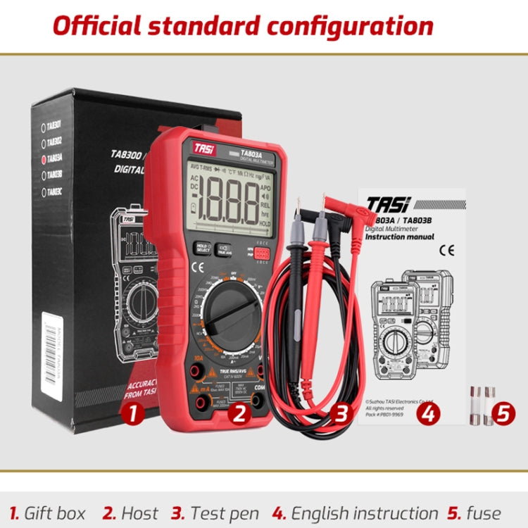 TASI TA803B Digital High Precision Multimeter Digital Display Household Multifunction Electrician Multimeter