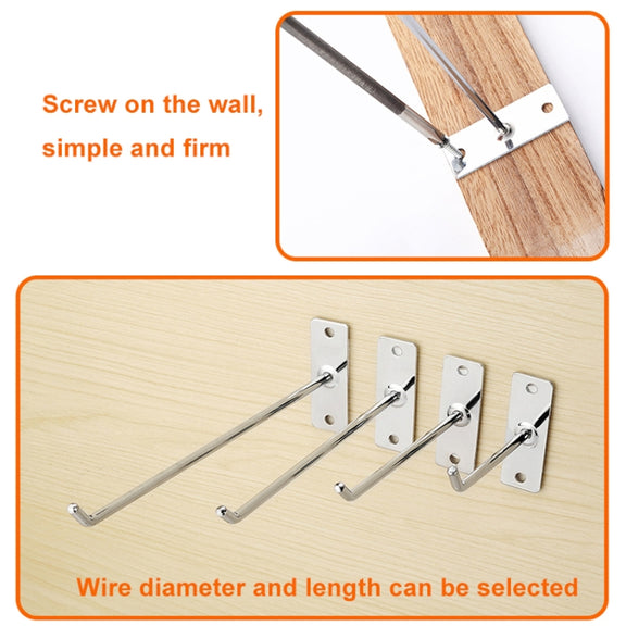 20cm 2pcs 6mm Thick Nail Wall Display Jewelry Hooks Single Wire Hook