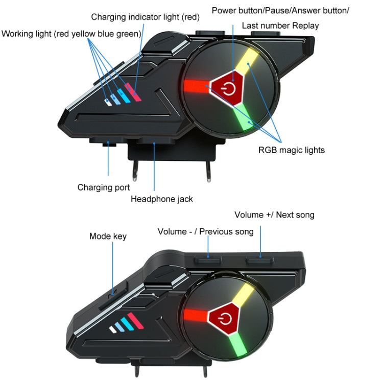KUQIBAO Motorcycle Helmet Built-in Water-resistant Bluetooth Earphone(Hard Microphone)