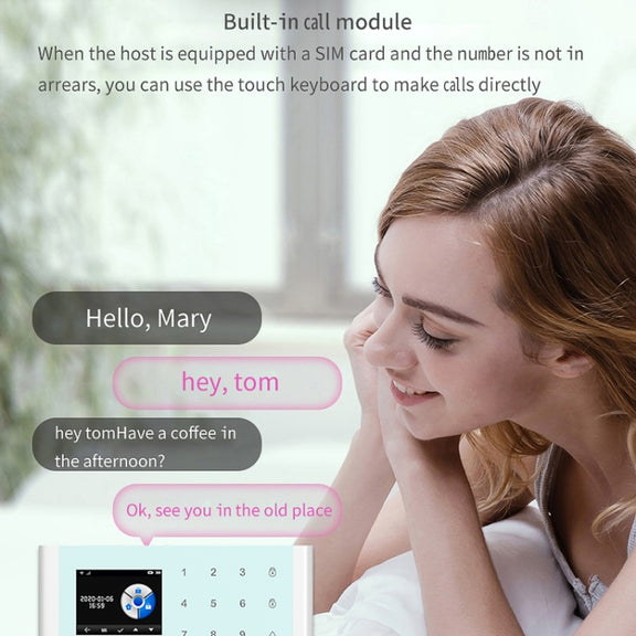 CS118   WIFI+GSM Tuya Smart Voice Alarm System Supports Amazon Alexa/ Google Assistant, Spec: Package 4