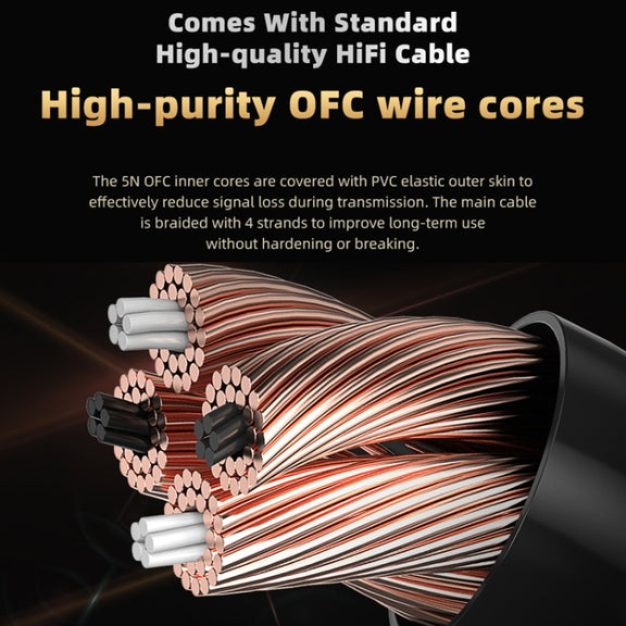 CVJ In-Ear Wired Gaming Earphone, Color: With Mic Black