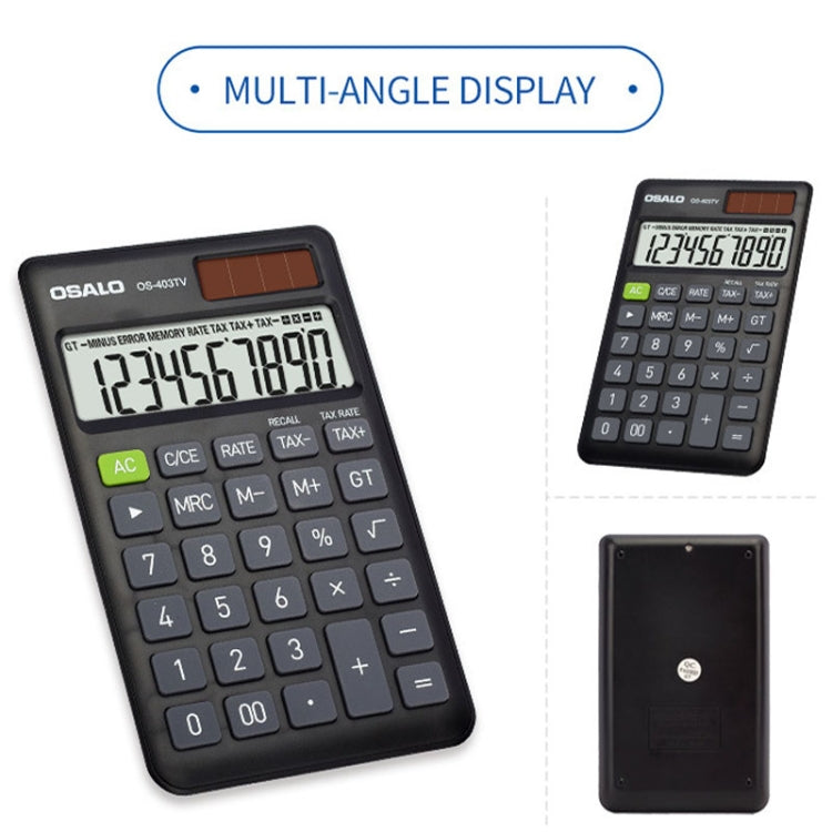 OSALO OS-403TV 10-digit LCD Screen Solar Dual Power Supply Mini Student Desktop Calculator