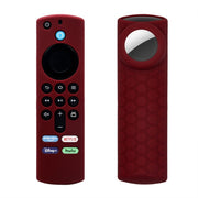 2pcs Remote Control Case For Amazon Fire TV Stick 2021 ALEXA 3rd Gen With Airtag Holder(Wine Red)