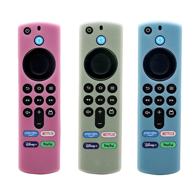 2pcs Remote Control Case For Amazon Fire TV Stick 2021 ALEXA 3rd Gen With Airtag Holder(Luminous Blue)
