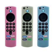 2pcs Remote Control Case For Amazon Fire TV Stick 2021 ALEXA 3rd Gen With Airtag Holder(Luminous Blue)