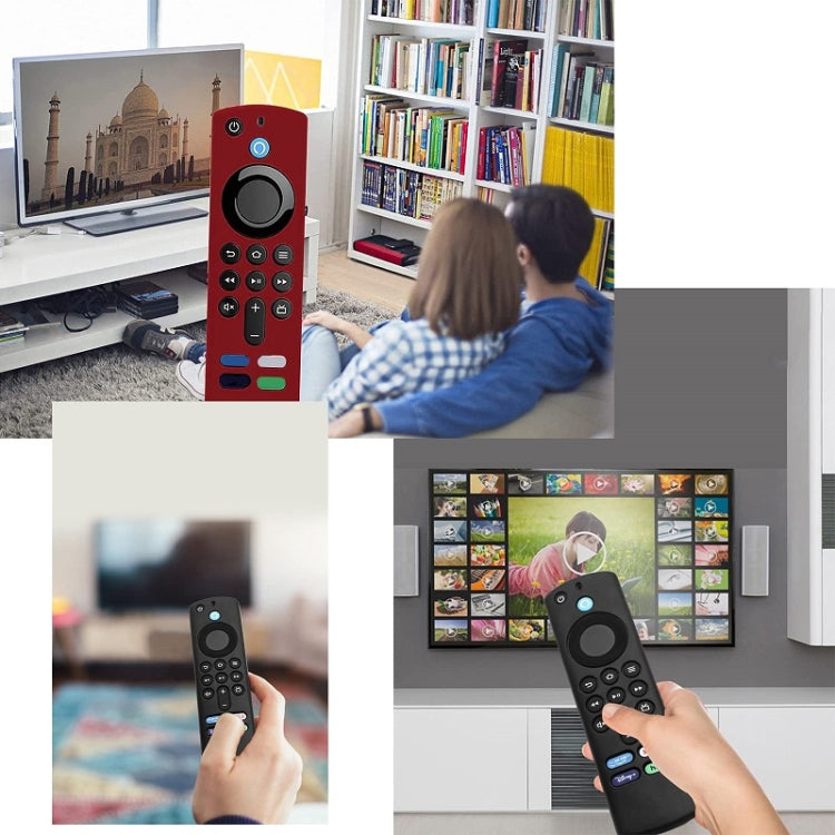 2pcs Remote Control Case For Amazon Fire TV Stick 2021 ALEXA 3rd Gen With Airtag Holder(Midnight Blue)