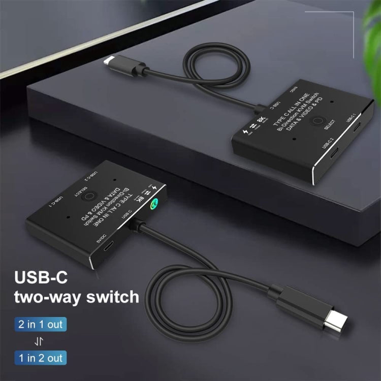 KC-C201 8K30 Type-C / USB-C Bidirectional Switch 10Gbps HD Splitter