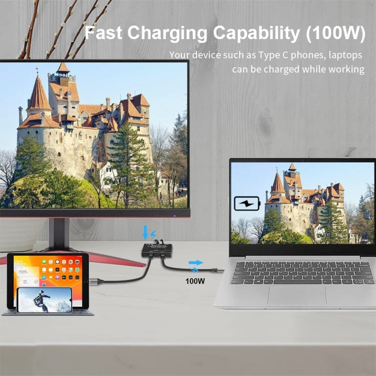 KC-C201 8K30 Type-C / USB-C Bidirectional Switch 10Gbps HD Splitter
