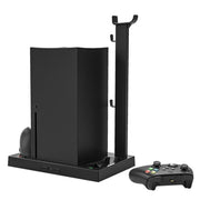 Iplay HBX-274 for Xbox Series X Host Multifunctional Heat Dissipation Base with Gamepad Double Charger(Black)