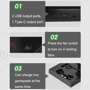 Iplay HBX-274 for Xbox Series X Host Multifunctional Heat Dissipation Base with Gamepad Double Charger(Black)