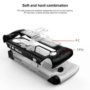 For ASUS Rog Ally Game Console PC+TPU Protective Case Cover With Bracket(White+Transparent)