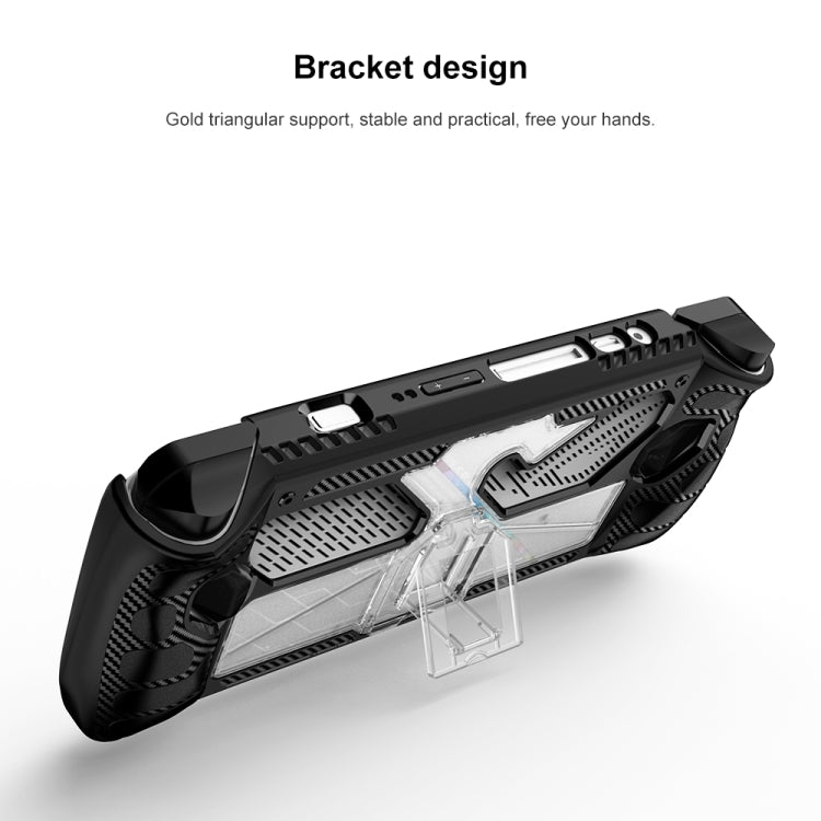 For ASUS Rog Ally Game Console PC+TPU Protective Case Cover With Bracket(White+Transparent)