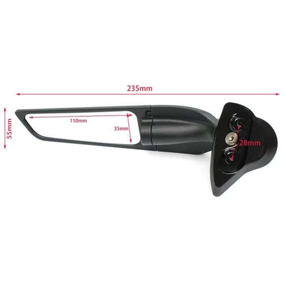 For YAMAHA YZF-R6/R7 Motorcycle Fixed Wing Reflector(Black)