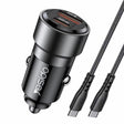 Yesido Y55 With Double Type-C/USB-C Port Line Car Charger QC3.0+PD30W Type-C/USB-C+USB Dual Port Quick Charge(Black) - Car Charger by Yesido | Online Shopping South Africa | PMC TechLife