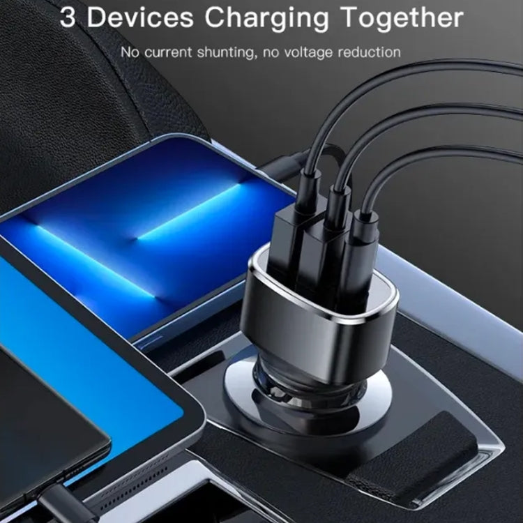 Yesido Y47 49W Double USB+Type-C/USB-C Port Car Fast Charger(Black)