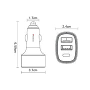Yesido Y47 49W Double USB+Type-C/USB-C Port Car Fast Charger(Black)
