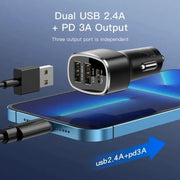 Yesido Y47 49W Double USB+Type-C/USB-C Port Car Fast Charger(Black)