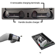 iplay for PS5 Game Console Cooling Fan Base Charging Stand with Disc Holder(Black)