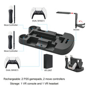 Iplay For PS5/Move/VR Multifunctional Storage Stand Charging Base(White)