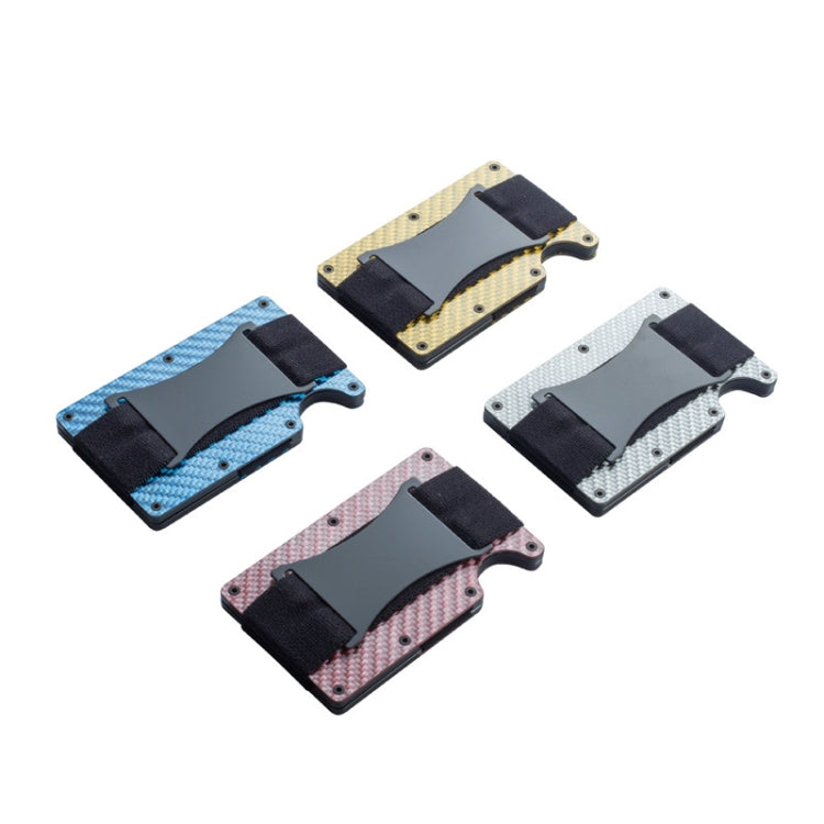 RFID Carbon Fiber Metal Card Holder Multifunctional  Anti-theft Credit Card Box(Silver)